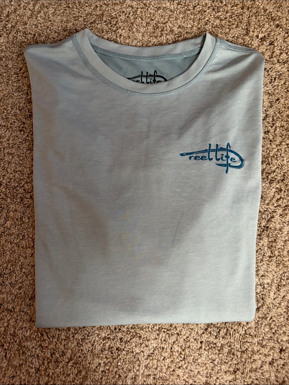 Reel Life Men's Short Sleeve Tee in Pale Blue